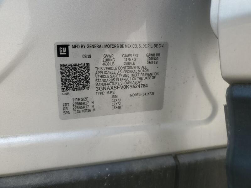 2019 CHEVROLET EQUINOX LS - 3GNAXSEV0KS524784 | SeoVin.biz
