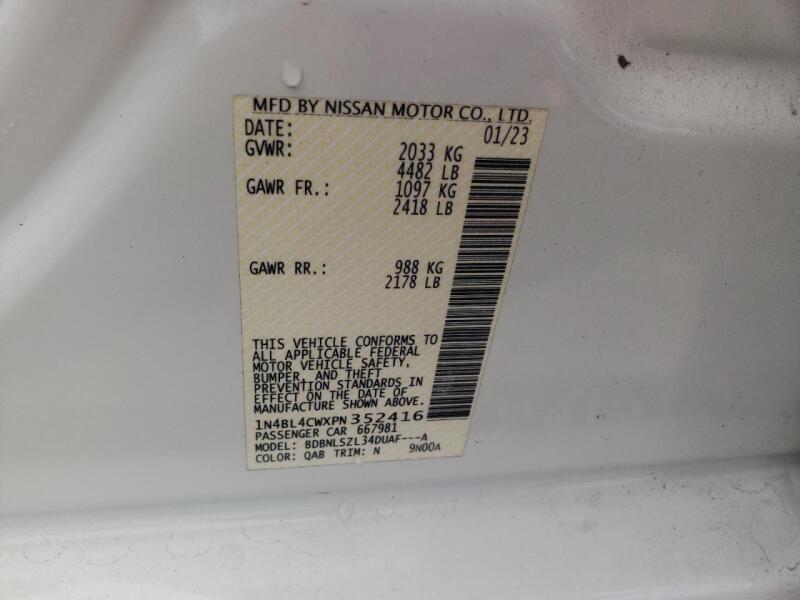 2023 NISSAN ALTIMA SR - 1N4BL4CWXPN352416 | SeoVin.biz