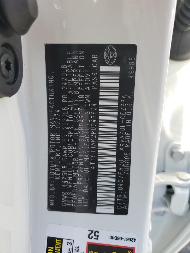 2024 TOYOTA CAMRY SE NIGHT SHADE - 4T1S11AK2RU243824 | SeoVin.biz