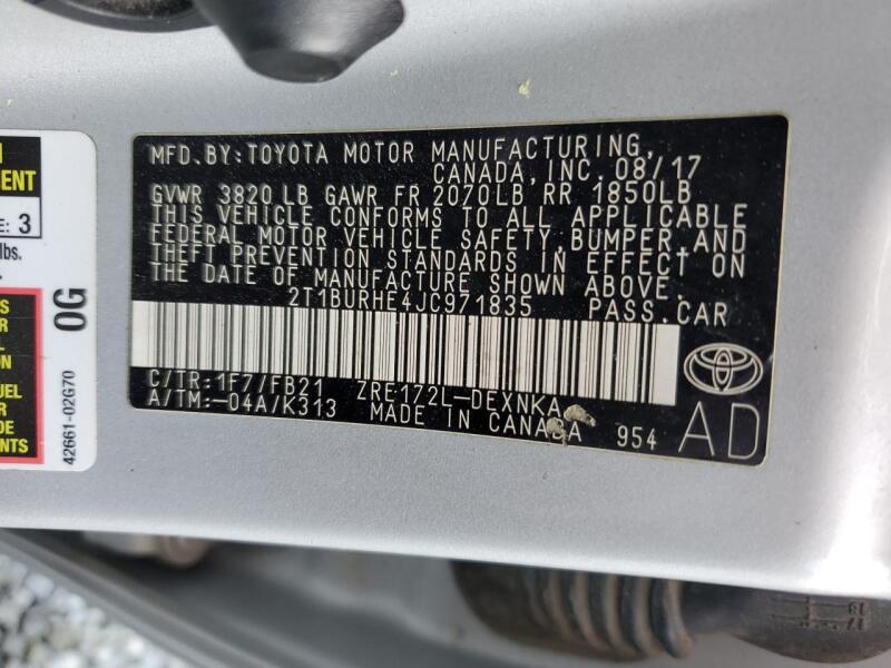 2018 TOYOTA COROLLA L - 2T1BURHE4JC971835 | SeoVin.biz