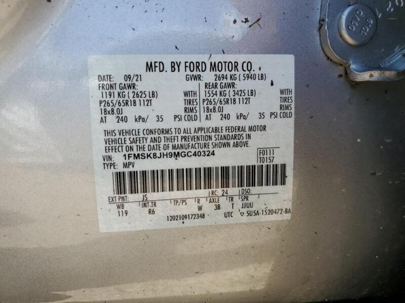 2021 FORD EXPLORER TIMBERLINE - 1FMSK8JH9MGC40324 | SeoVin.biz