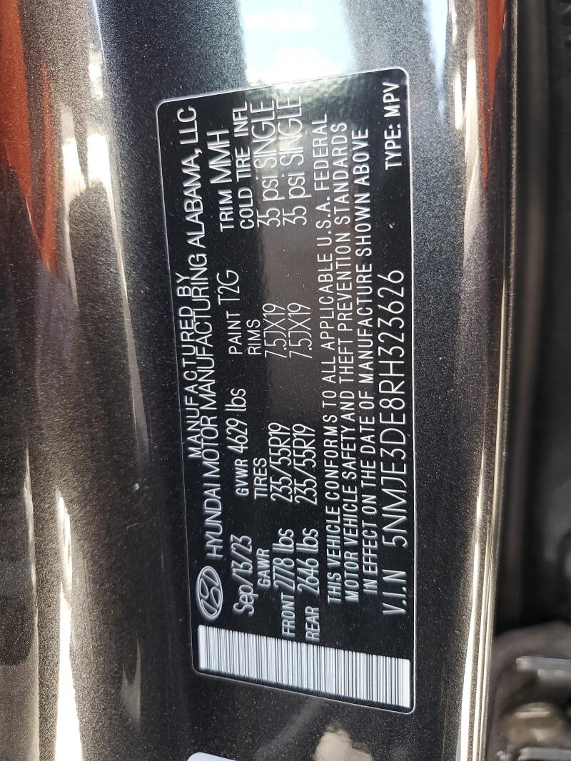 2024 HYUNDAI TUCSON LIMITED - 5NMJE3DE8RH323626 | SeoVin.biz