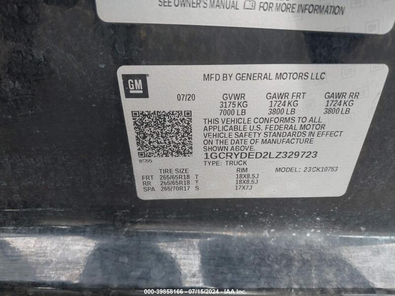 2020 CHEVROLET SILVERADO 1500 4WD DOUBLE CAB STANDARD BED LT - 1GCRYDED2LZ329723 | SeoVin.biz