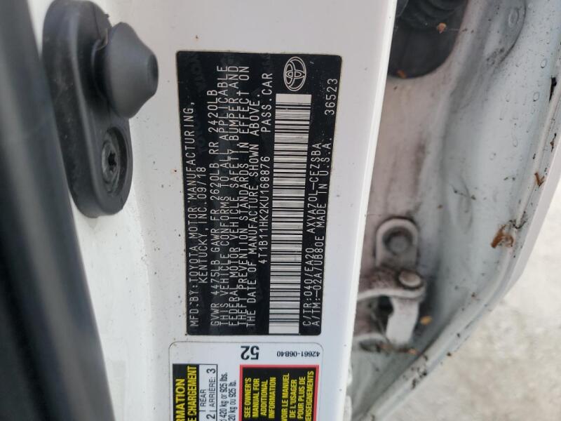 2019 TOYOTA CAMRY L - 4T1B11HK2KU168876 | SeoVin.biz