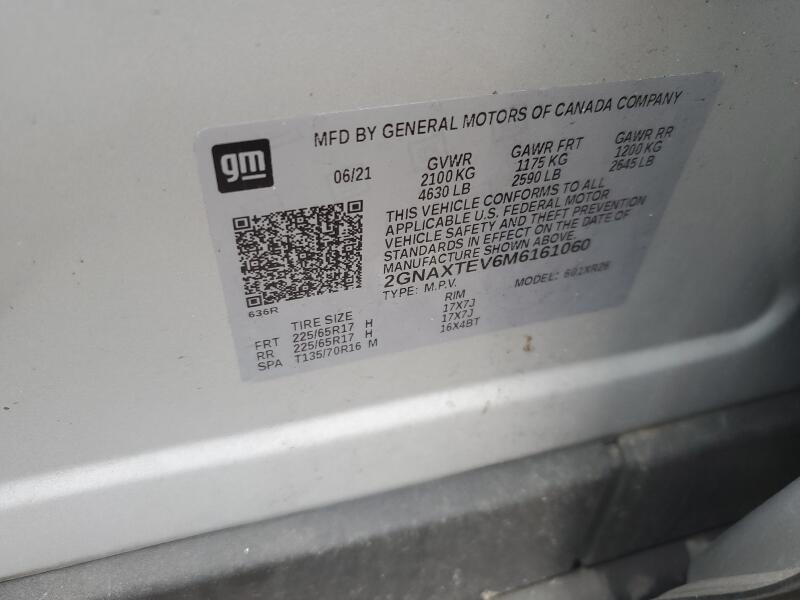 2021 CHEVROLET EQUINOX LT - 2GNAXTEV6M6161060 | SeoVin.biz
