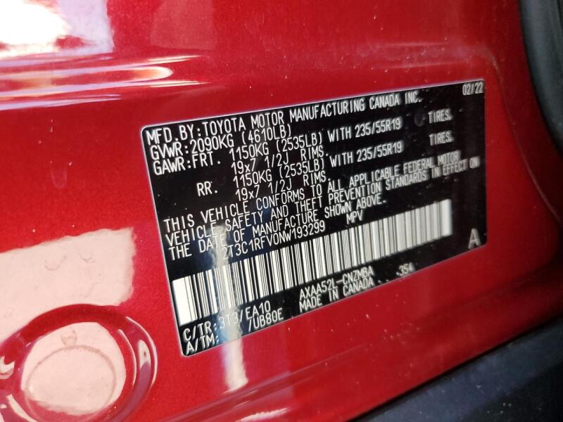 2022 TOYOTA RAV4 XLE PREMIUM - 2T3C1RFV0NW193299 | SeoVin.biz