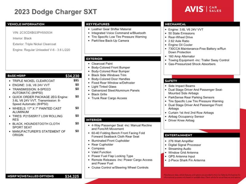 2023 DODGE CHARGER SXT - 2C3CDXBG3PH550534 | SeoVin.biz