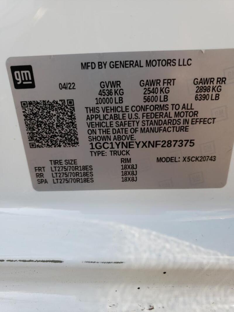 2022 CHEVROLET SILVERADO K2500 HEAVY DUTY LT - 1GC1YNEYXNF287375 | SeoVin.biz