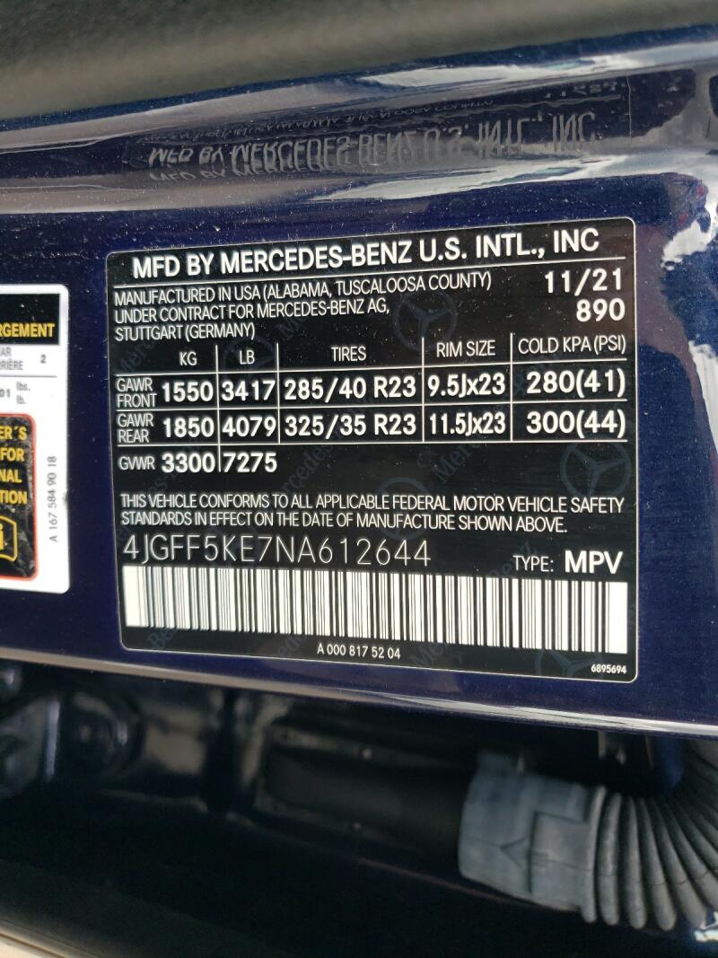 2022 MERCEDES-BENZ GLS 450 4MATIC - 4JGFF5KE7NA612644 | SeoVin.biz