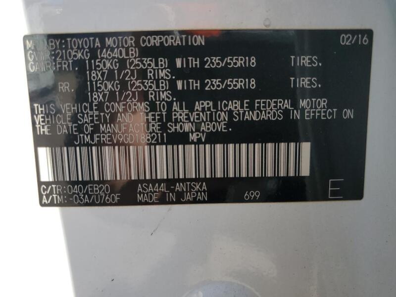 2016 TOYOTA RAV4 SE - JTMJFREV9GD188211 | SeoVin.biz