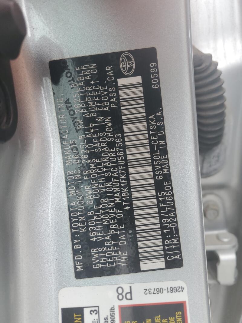 2015 TOYOTA CAMRY XSE - 4T1BK1FK7FU567563 | SeoVin.biz