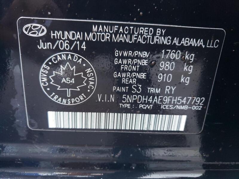 2015 HYUNDAI ELANTRA SE - 5NPDH4AE9FH547792 | SeoVin.biz