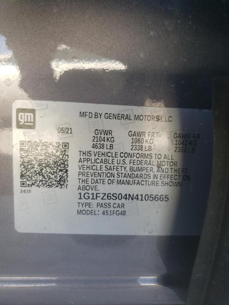 2022 CHEVROLET BOLT EUV PREMIER - 1G1FZ6S04N4105665 | SeoVin.biz