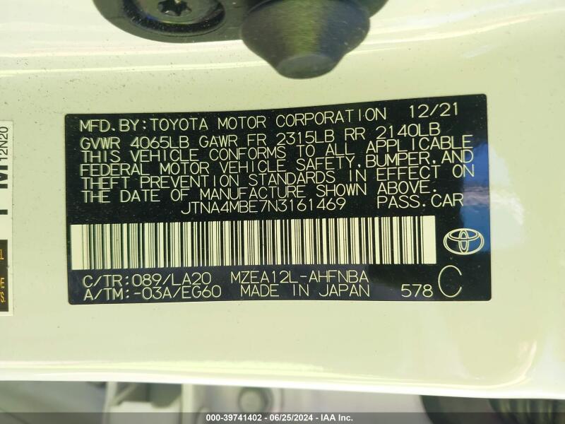 2022 TOYOTA COROLLA XSE - JTNA4MBE7N3161469 | SeoVin.biz