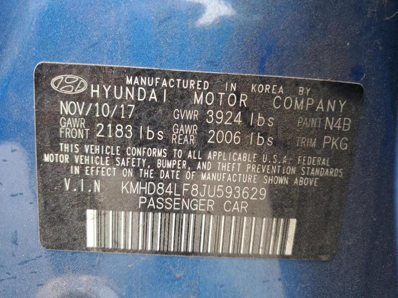 2018 HYUNDAI ELANTRA SEL - KMHD84LF8JU593629 | SeoVin.biz