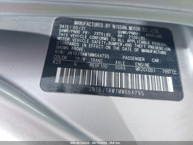 2021 NISSAN ROGUE SPORT S AWD XTRONIC CVT - JN1BJ1AW1MW664795 | SeoVin.biz