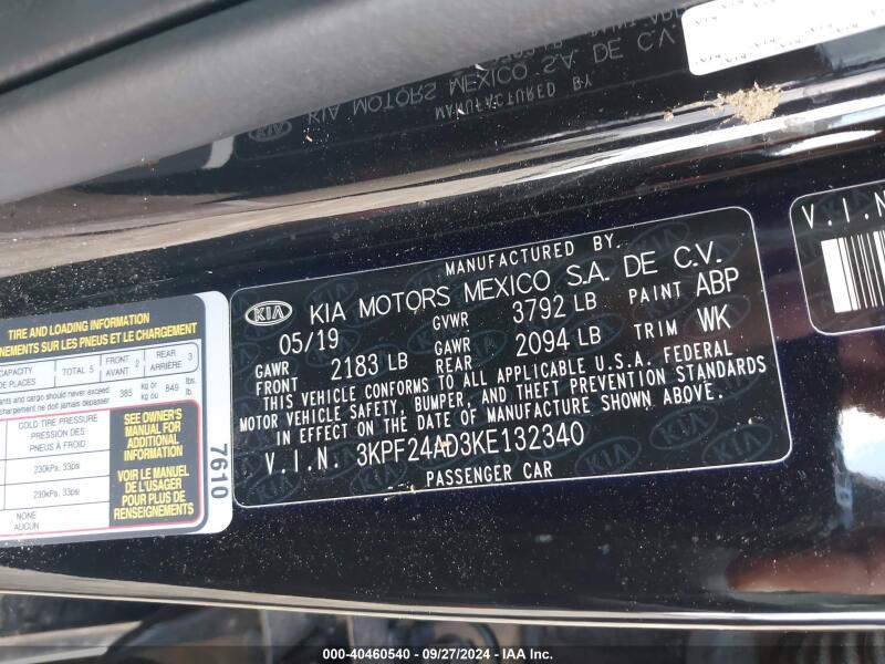 2019 KIA FORTE LXS - 3KPF24AD3KE132340 | SeoVin.biz