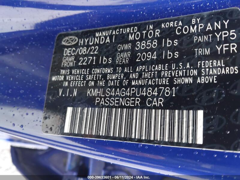 2023 HYUNDAI ELANTRA SEL - KMHLS4AG4PU484781 | SeoVin.biz