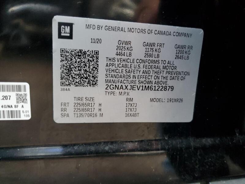 2021 CHEVROLET EQUINOX LT - 2GNAXJEV1M6122879 | SeoVin.biz