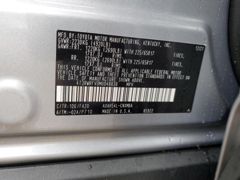 2021 TOYOTA RAV4 XLE - 4T3RWRFV0MU048838 | SeoVin.biz