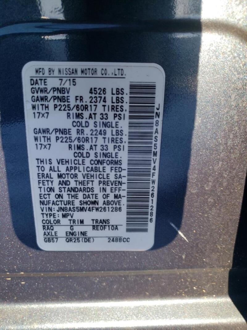 2015 NISSAN ROGUE SELECT S - JN8AS5MV4FW261286 | SeoVin.biz
