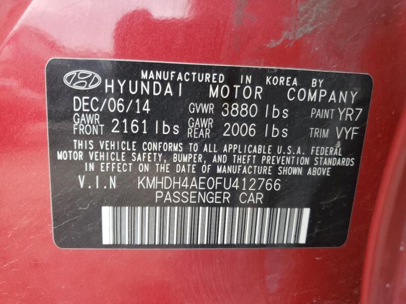 2015 HYUNDAI ELANTRA SE - KMHDH4AE0FU412766 | SeoVin.biz