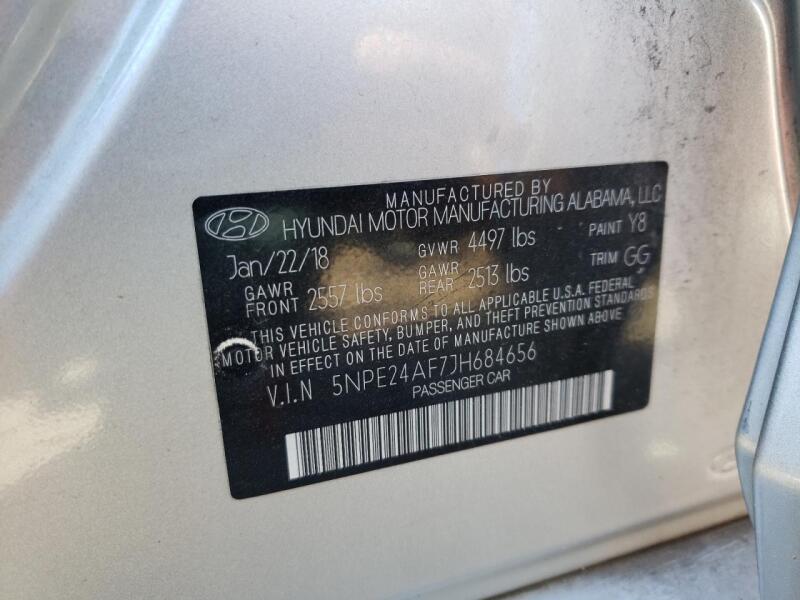 2018 HYUNDAI SONATA SE - 5NPE24AF7JH684656 | SeoVin.biz