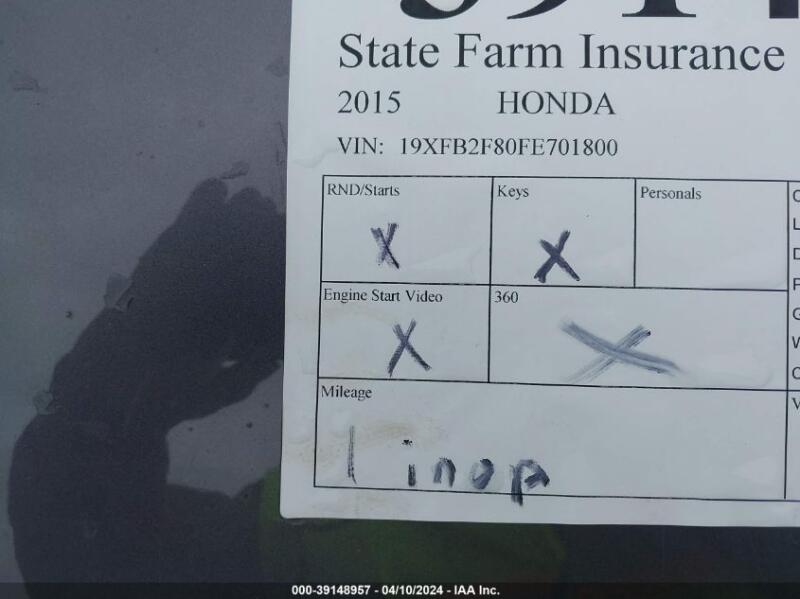 2015 HONDA CIVIC EX - 19XFB2F80FE701800 | SeoVin.biz