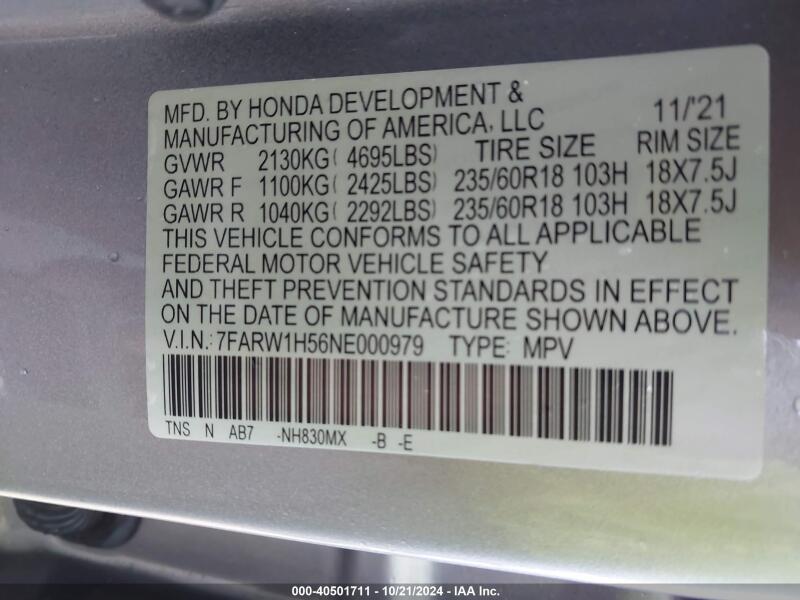 2022 HONDA CR-V 2WD EX - 7FARW1H56NE000979 | SeoVin.biz