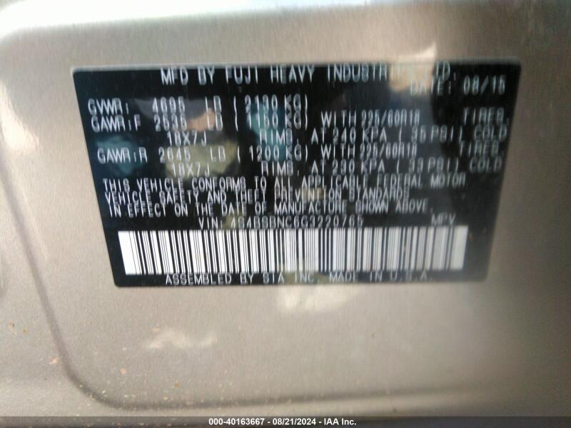 2016 SUBARU OUTBACK 2.5I LIMITED - 4S4BSBNC6G3220765 | SeoVin.biz