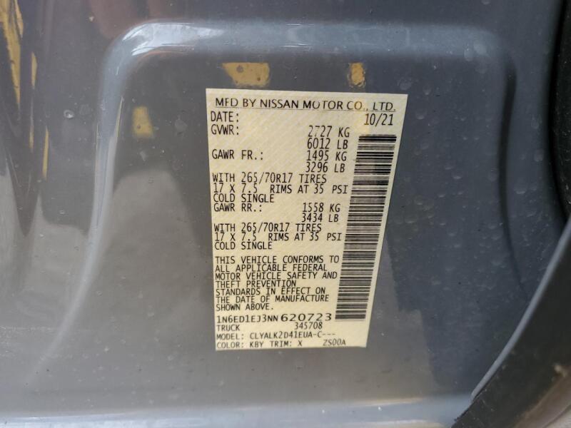 2022 NISSAN FRONTIER S - 1N6ED1EJ3NN620723 | SeoVin.biz
