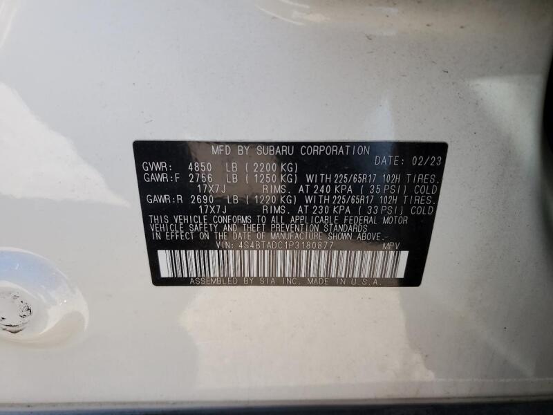 2023 SUBARU OUTBACK PREMIUM - 4S4BTADC1P3180877 | SeoVin.biz