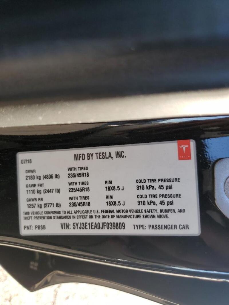 2018 TESLA MODEL 3 - 5YJ3E1EA0JF039809 | SeoVin.biz
