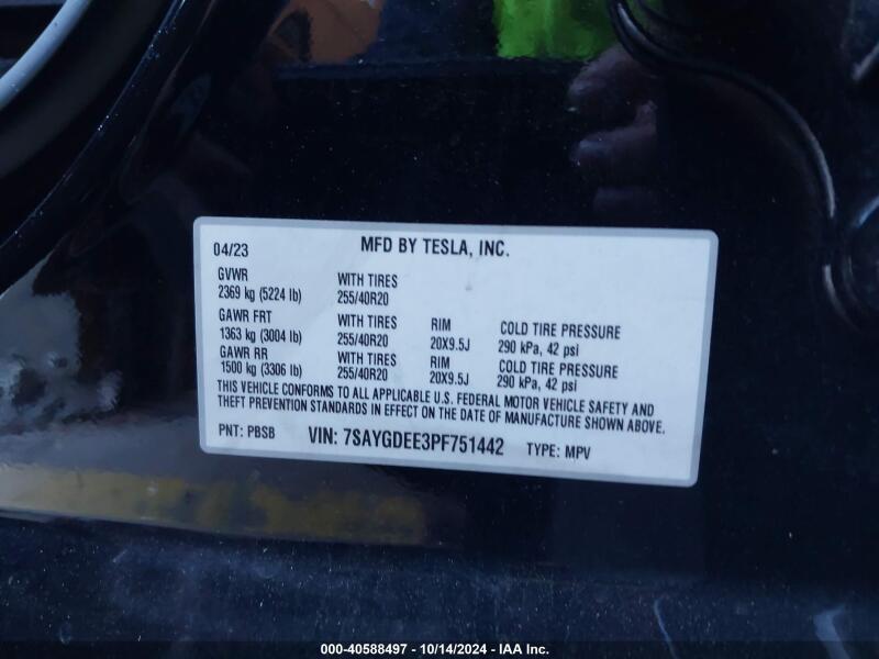 2023 TESLA MODEL Y - 7SAYGDEE3PF751442 | SeoVin.biz