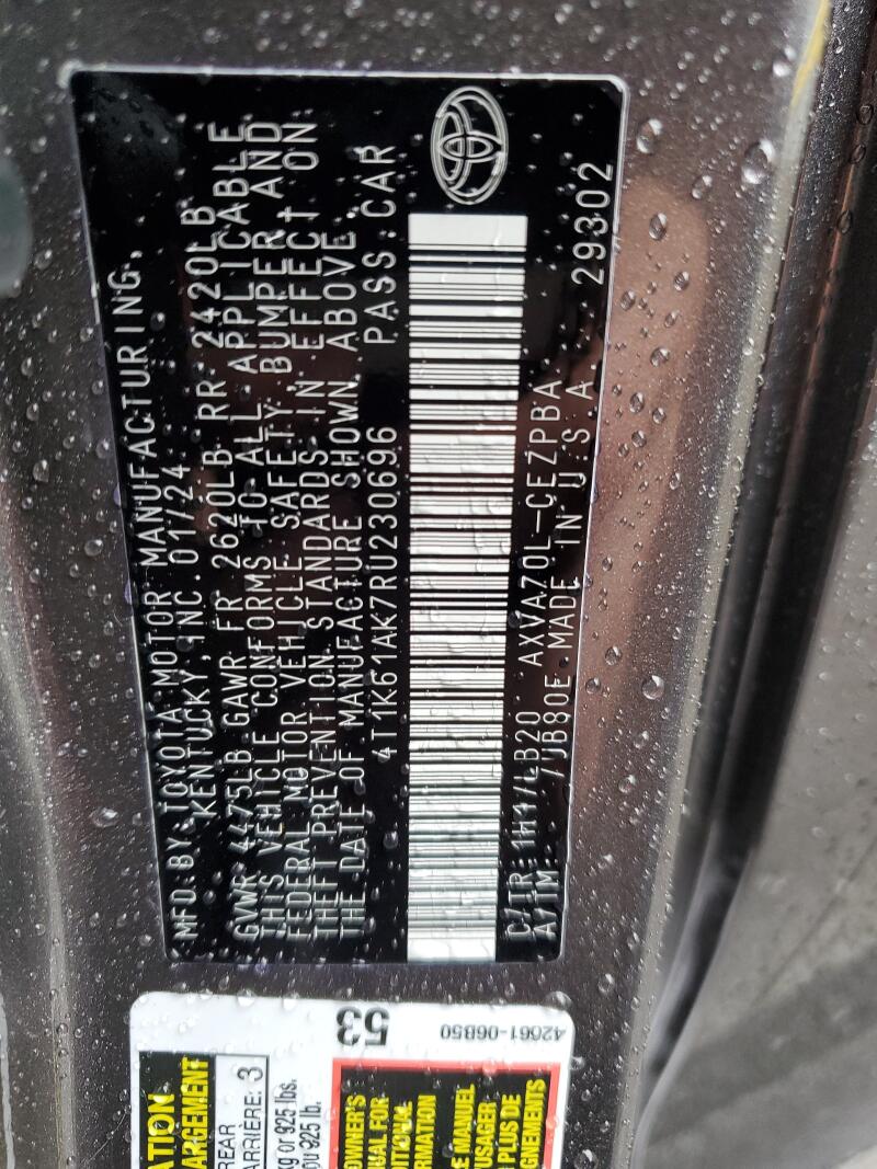 2024 TOYOTA CAMRY XSE - 4T1K61AK7RU230696 | SeoVin.biz
