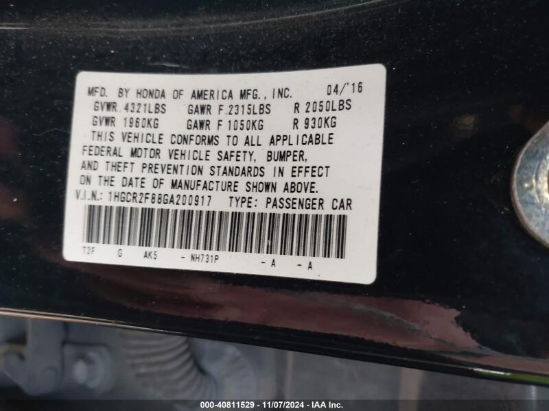 2016 HONDA ACCORD EX-L - 1HGCR2F88GA200917 | SeoVin.biz