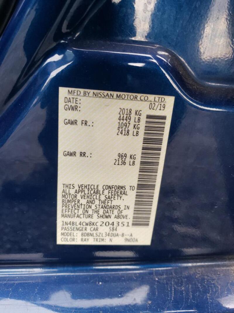 2019 NISSAN ALTIMA SR - 1N4BL4CW8KC204351 | SeoVin.biz