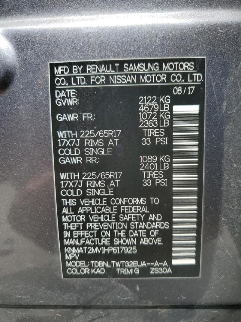 2017 NISSAN ROGUE S - KNMAT2MV1HP617925 | SeoVin.biz