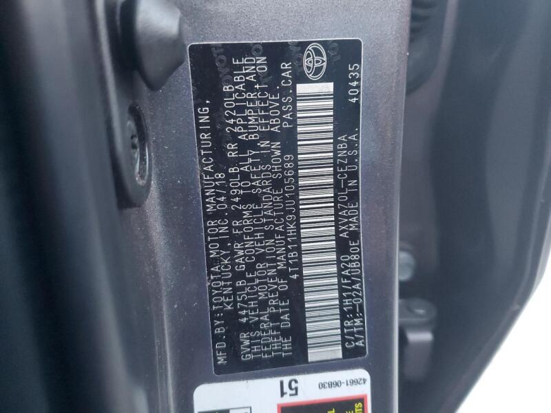 2018 TOYOTA CAMRY L - 4T1B11HK9JU105689 | SeoVin.biz
