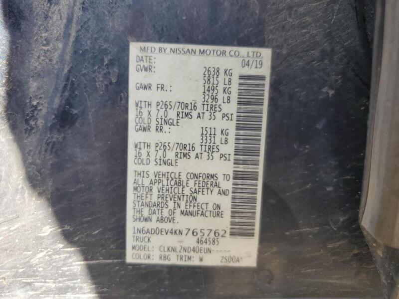 2019 NISSAN FRONTIER S - 1N6AD0EV4KN765762 | SeoVin.biz