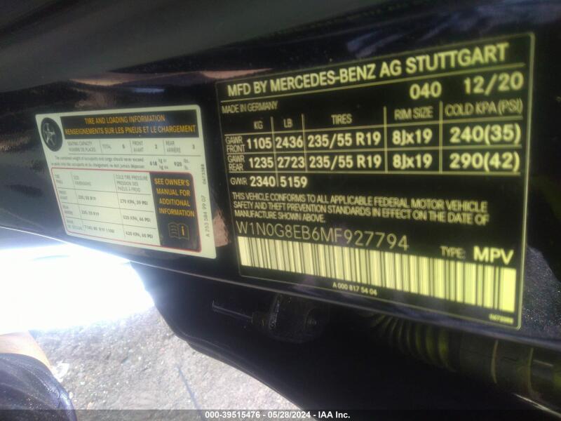 2021 MERCEDES-BENZ GLC 300 4MATIC SUV - W1N0G8EB6MF927794 | SeoVin.biz
