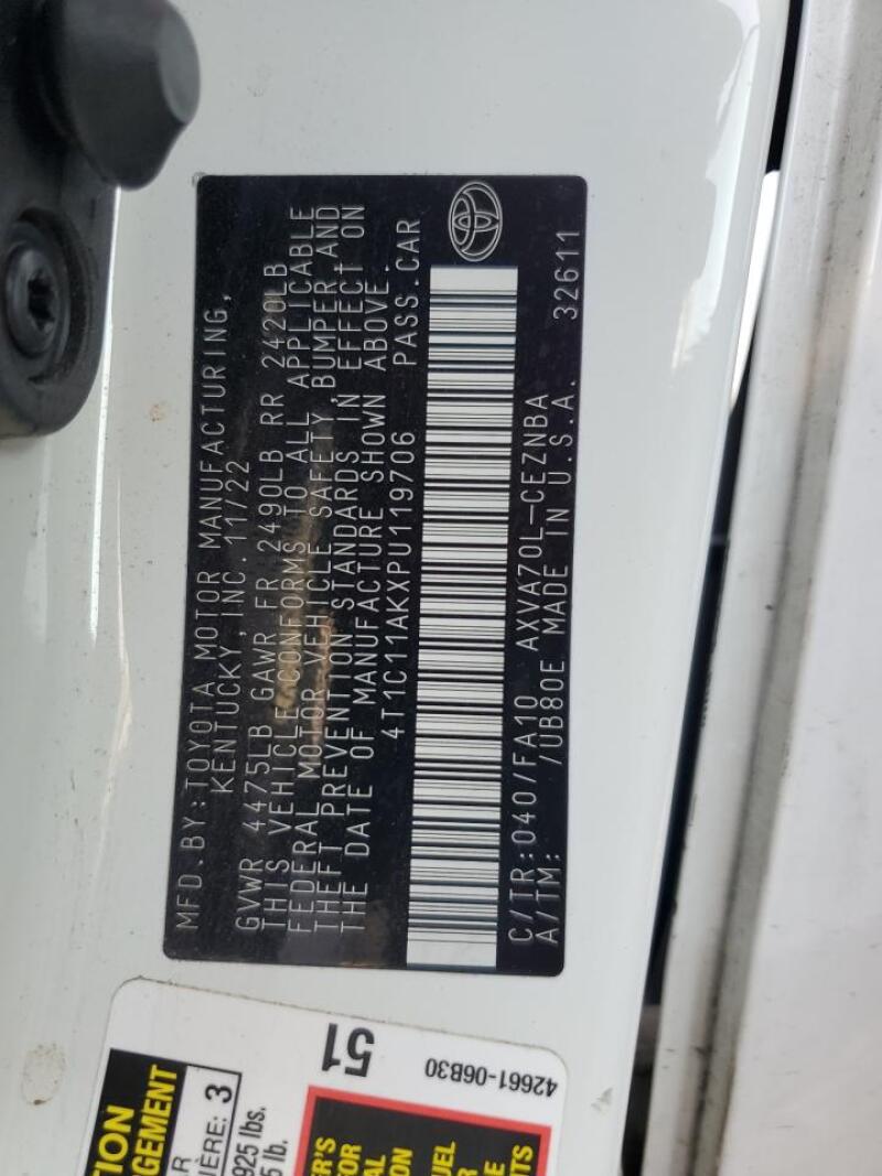 2023 TOYOTA CAMRY LE - 4T1C11AKXPU119706 | SeoVin.biz