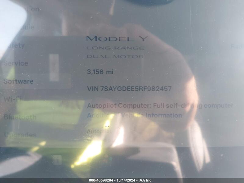 2024 TESLA MODEL Y LONG RANGE DUAL MOTOR ALL-WHEEL DRIVE - 7SAYGDEE5RF982457 | SeoVin.biz