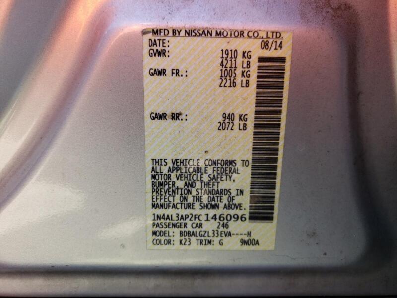 2015 NISSAN ALTIMA 2.5 - 1N4AL3AP2FC146096 | SeoVin.biz