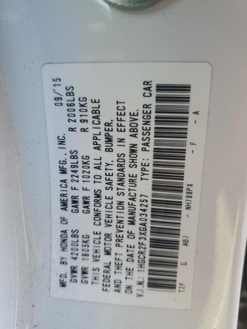 2016 HONDA ACCORD LX - 1HGCR2F3XGA034257 | SeoVin.biz