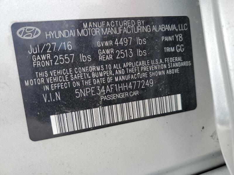 2017 HYUNDAI SONATA SPORT - 5NPE34AF1HH477249 | SeoVin.biz