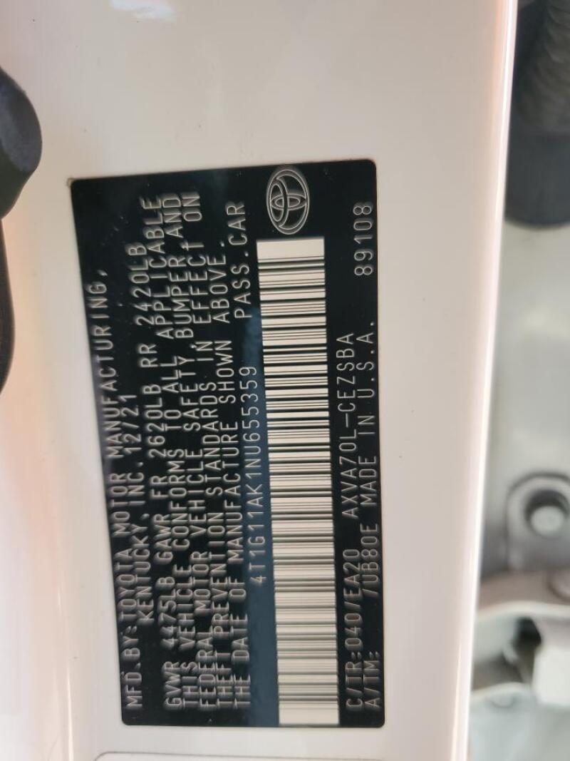 2022 TOYOTA CAMRY SE - 4T1G11AK1NU655359 | SeoVin.biz