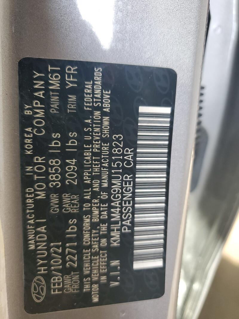 2021 HYUNDAI ELANTRA SEL - KMHLM4AG9MU151823 | SeoVin.biz