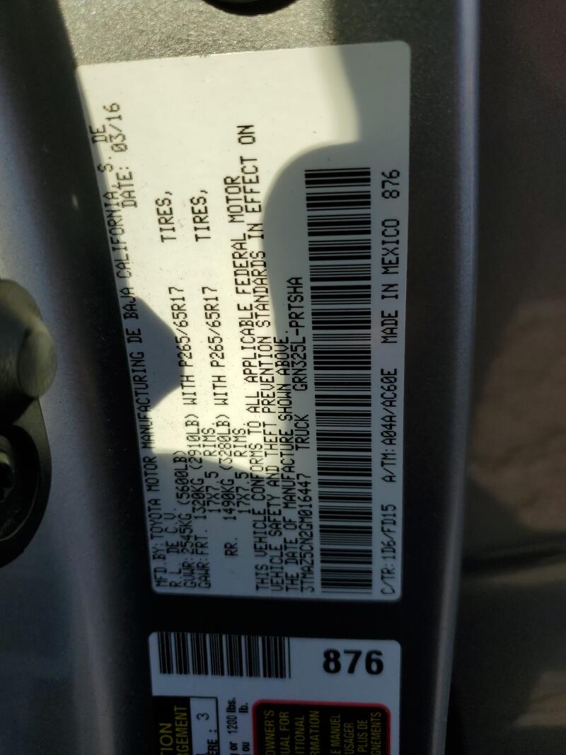 2016 TOYOTA TACOMA DOUBLE CAB - 3TMAZ5CN2GM016447 | SeoVin.biz
