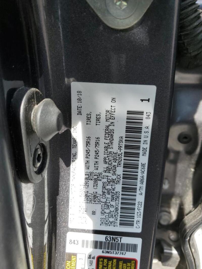 2019 TOYOTA TACOMA DOUBLE CAB - 5TFAX5GN0KX135035 | SeoVin.biz